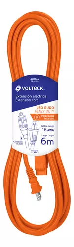 EXTENSION ELECTRICA DE USO RUDO 6M 2X16 AWG , VOLTEK .