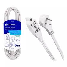 EXTENSION ELECTRICA 5M DOMESTICA BLANCA CON CLAVIJA PLAN