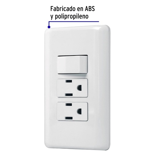 [7506240672890] PLACA ARMADA CONTACTO E INTERRUPOR SENCILLO VOLTECK BASI (PA-APCO-B)