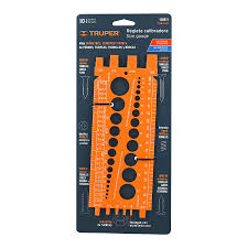 [REGLA-22] REGLETA MEDIDORA DE TUERCAS Y TORNILLOS 22 CM (TRUPER)
