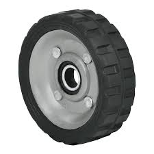 [RD-51] RUEDA DE HULE SOLIDO 5" PARA DIABLO , UN BALERO , PRETUL